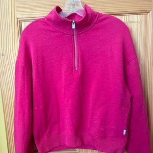 Hollister cropped quarter zip fleece